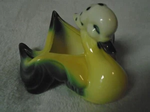 Vintage Hull Pottery Yellow & Green Banana Duck Swan Bowl/ or Planter - Picture 1 of 12