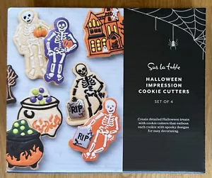 4 Halloween Impression COOKIE CUTTERS Sur La Table CAULDRON HOUSE SKELETON NEW - Picture 1 of 10