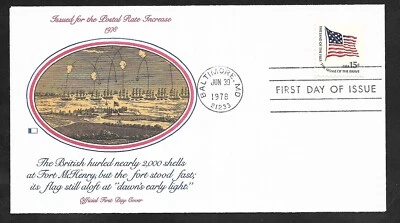 #1598 15c Fort McHenry Flag - Fleetwood FDC Booklet Single - Image 1 of 2