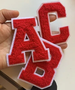 Towel Embroidery A-Z Alphabet Letter Patches Embroidered Iron On Patch Crafts - Picture 1 of 5