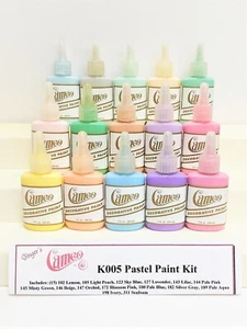 Ginger's Cameo K005 Pastel Color Kit 15 Cameo Acrylic Ballpoint Fabric Paints - Picture 1 of 20
