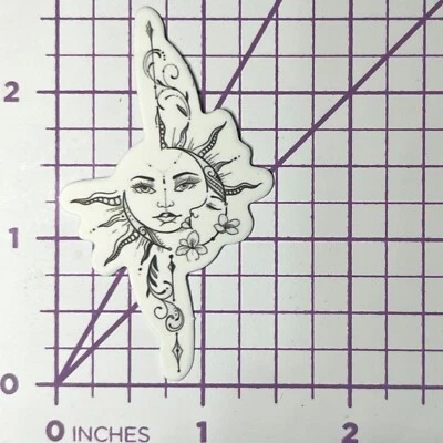 Crescent Moon Sun Hang - B + W - Vinilo Adhesivo Calcomanía Adhesivo Bomba Pluma y Tinta Amor Foto 1 de 4