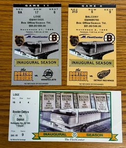BOLETO DE TEMPORADA INAUGURAL VINTAGE BOSTON BRUINS (2) Y CELTICS FLOET CENTER - Imagen 1 de 2