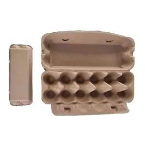 150 X Brown Full Dozen Carton 12-Egg Recyclable Egg Cartons - Curved Edge - Picture 1 of 10