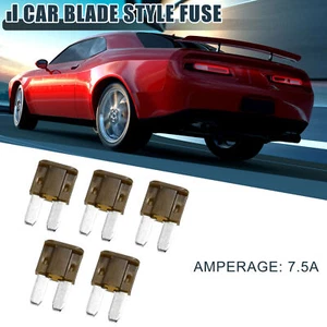 5pcs 7.5A 7.5Amp Car Mini Blade Fuse for Boat Truck RV Replacement Fuse Brown - Picture 1 of 6