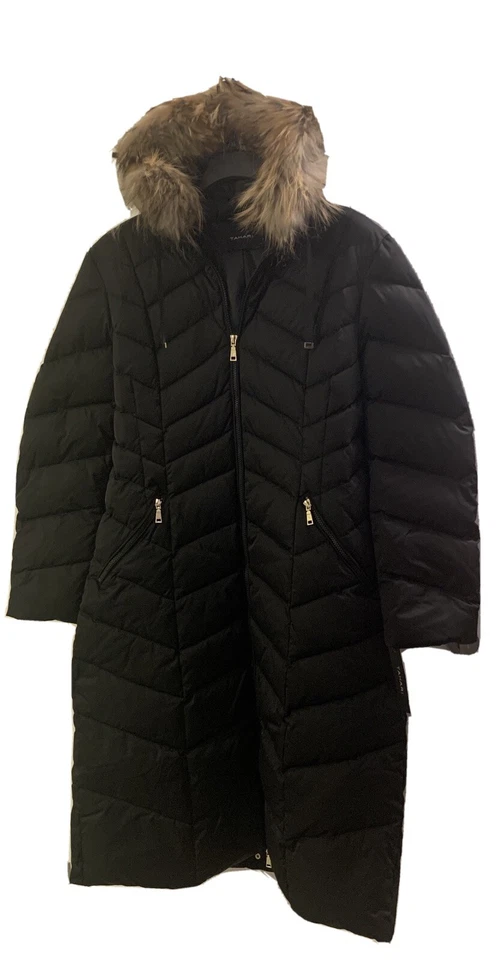Ladies Tahari jacqueline Faux Fur Puffer Winter Coat XL - Image 1 of 4