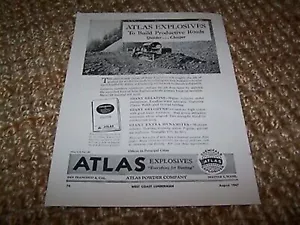 Anuncio impreso Atlas Explosives c1947 vintage Atlas Powder Co. ~8X11,5 pulgadas - Imagen 1 de 1