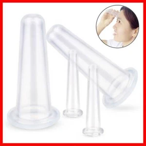 4 Pcs Facial Cupping Set Silicone Vacuum Massage Cups Cupping Set Anti - Picture 1 of 13