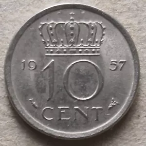 Netherlands 1957 10 Cents coin - Picture 1 of 2