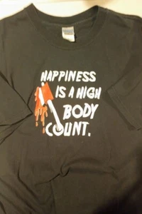 Camiseta de terror usada "Happiness Is A High Body Count" - negra XL - Imagen 1 de 1