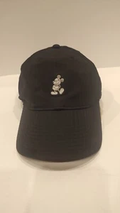 Disney Parks Nike Golf Legacy91 Dri Fit Black Baseball Cap Adult Hat Gray Mickey - Picture 1 of 5