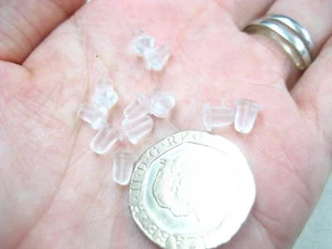 100 of earring backs clear soft rubber butterfly earring back bullet stoppers - Picture 1 of 3
