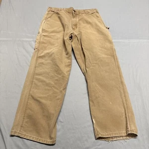 Salopette Carhartt vintage USA pantaloni 36x30 B11 BRN UNION MADE invecchiato - Foto 1 di 15