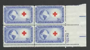 Vintage Unused US Postage 3 Cent Stamps International RED CROSS Founded 1864 - Picture 1 of 2