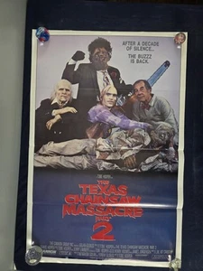 "Texas Chainsaw Massacre Part 2" (1986) Original Filmplakat gefaltet 27x41 - Bild 1 von 9