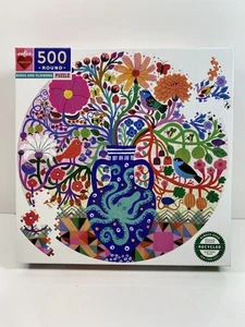 Eeboo Birds & Flowers 500 Piece Round Jigsaw Puzzle eeboo Monika Forsberg - Picture 1 of 5
