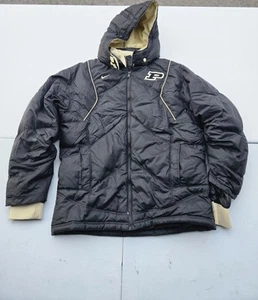 Purdue Boilermakers Nike Puffer Jacket Medium Black NCAA Full Zip - Picture 1 of 6