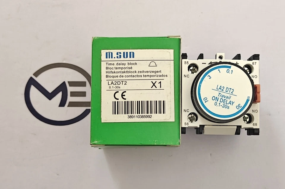 M.SUN LA2DT2 ADD ON CONTACTOR TIMER TIMING 0.1-30S FREE FAST SHIPPING - Image 1 of 4
