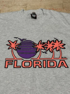 Vintage Screen Stars Best Florida Single Stitch T Shirt Sunset Palm Tree Sz XL - Image 1 of 4