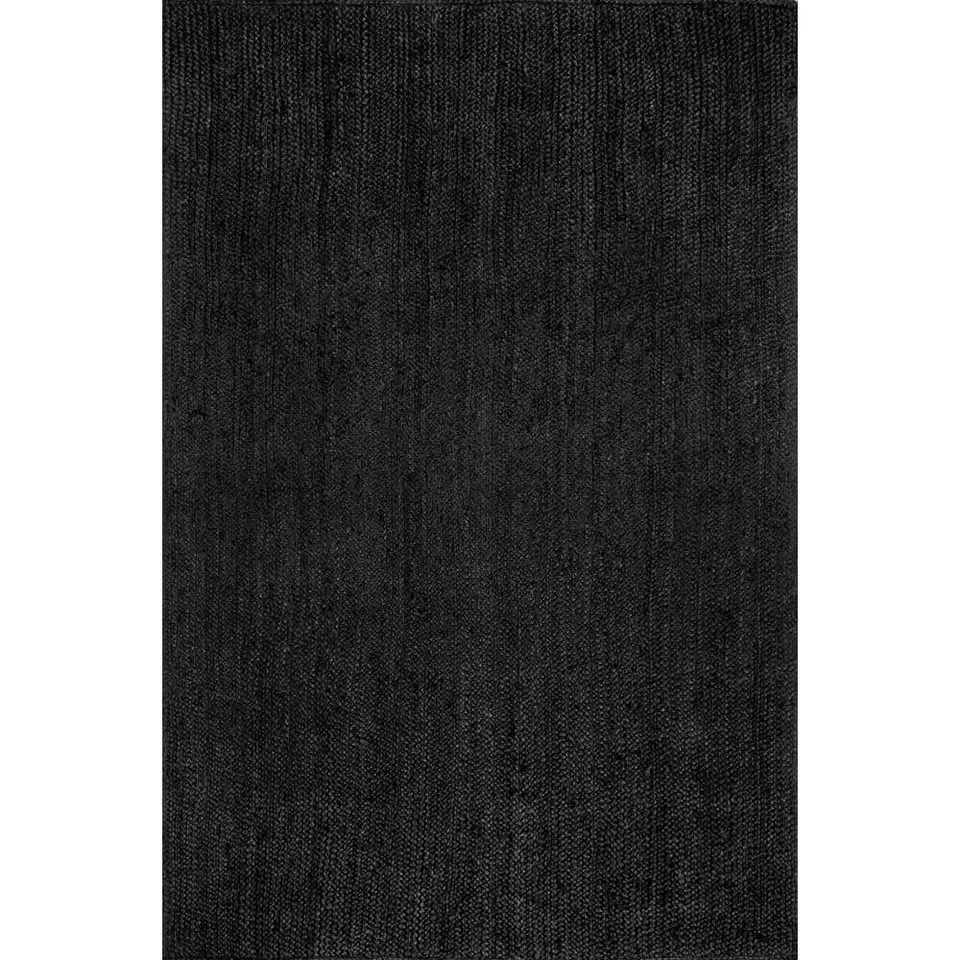 nuLOOM Rigo Hand Woven Farmhouse Jute Area Rug 3' X 5' Black