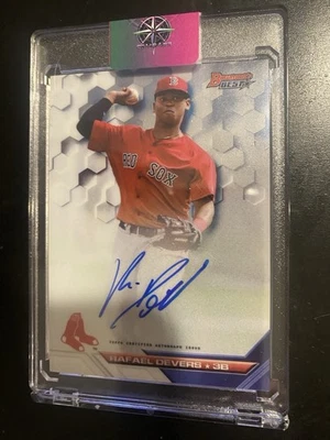 Коллекционные бейсбольные карточки 2016 Bowman's Best - Best of 2016 Autographs Rafael Devers Refractor (AU, RC) - Изображение 1 из 2