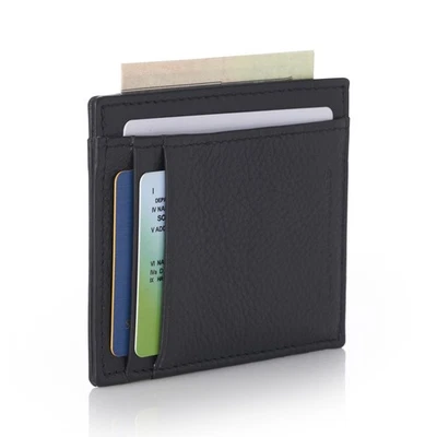 Alpine Swiss RFID Safe Front Pocket Wallet Leather Thin Minimalist ID Card Case - Image 1 of 4