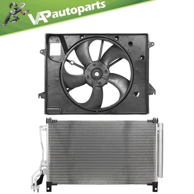 Conjunto de condensador de aire acondicionado y ventilador de refrigeración del radiador para Hyundai Sonata 2015-2017 2,4 L Foto 1 de 4