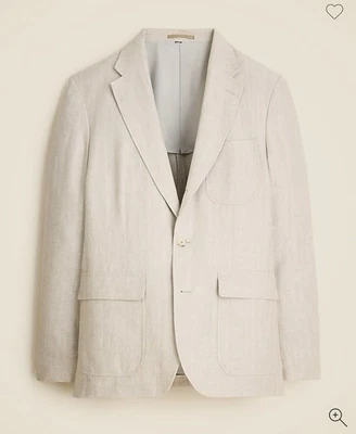 J. Chaqueta de traje Crew Crosby Classic Fit en lino espiga 46 R NUEVA CON ETIQUETAS $298 CF213 Foto 1 de 4