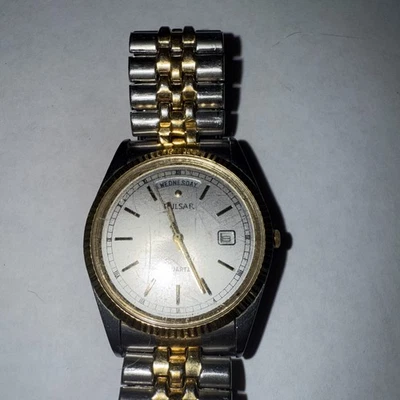 Reloj Hombre Pulsar Cuarzo V544-8A00 Dos Tonos Día Fecha Resistente al Agua  Foto 1 de 4