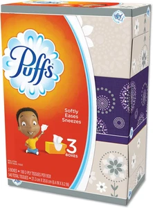 Puffs Simple Softness Non-Lotion Facial Tissue, 3 Family Size Boxes, 180 Tissues - Picture 1 of 12