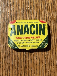 Anacin  aspirin tin pocket tin  vintage medicine tin 1980’s - Picture 1 of 13