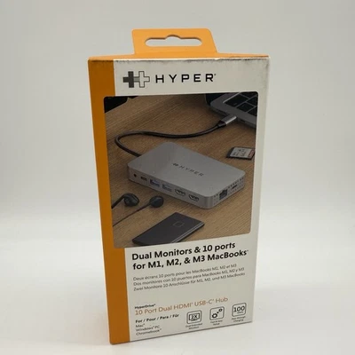 Hyper HDM1H Dual HDMI 10 in 1 Type-C Hub Adapter - Image 1 of 2