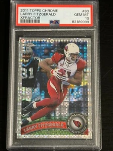 2011 Topps Chrome XFractor #80 Larry Fitzgerald PSA GEM MINT 10 (pop:9) - Picture 1 of 2