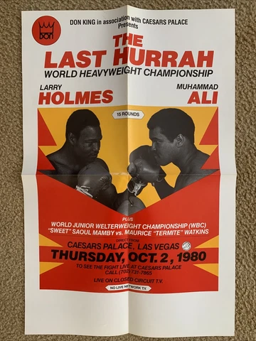 Muhammad Ali-Larry Holmes 1980 Original 14x22 Folded Closed-Circuit Poster Cover