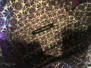 Gently Used ~ Vera Bradley Iconic RFID Little Shoulder Bag in Lilac Medallion - Picture 1 of 12