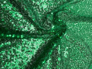 Material de tela de lentejuelas de 3 mm lentejuelas de 2 vías elásticas 130 cm de ancho - VERDE - Imagen 1 de 9
