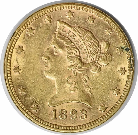 1893 $10 Gold Liberty Head AU Slider Uncertified #313 Cover