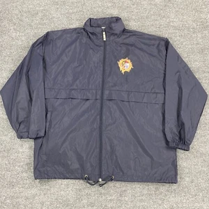 KulturGut AG Mens Windbreaker Jacket Water Resistant Hideaway Hood Full Zip L - Picture 1 of 13