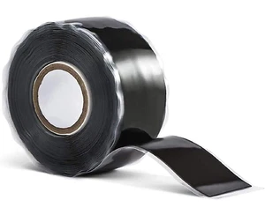 1Inx10' Black Self-Fusing Silicone, Hose Repair Tape, Heavy Duty and Leak Proof - Picture 1 of 12