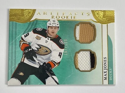 2019-20 Upper Deck Artifacts Ducks Max Jones Gold Dual Patch Rookie /199 #164 - Image 1 of 2