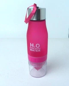 H20 Fruits Infuser Water Bottle Travel Outdoor Pink 700 ML - Picture 1 of 6