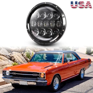 105W 7" Round LED Headlight Halo Turn Signal For Dodge Dart 1964-1976 Ramcharger - Picture 1 of 16