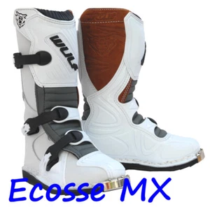 NUEVAS Wulfsport Kids LA Motocross ATV Cuatro Botas Blancas - Imagen 1 de 3