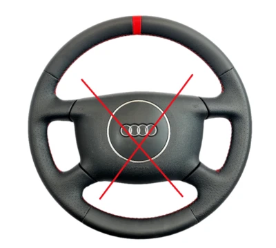 AUDI A2 A4 B6 A6 S6 1997-2005 NUEVO Volante Cuero Costuras Rojo NUEVO Foto 1 de 4