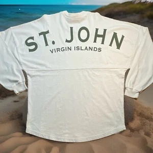 St John Virgin Islands Spirit Trikot NEU Langarmshirt groß beige - Bild 1 von 9