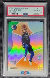 Luka Doncic 2018-19 Panini Status 122 Rookie RC Orange Foil SP PSA 10