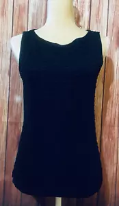 Women’s Medium Tank Top IZ Byer Black Form Fitting Stretch Soft Textured U Neck  - Picture 1 of 12