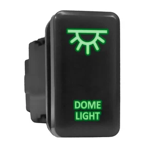 DOME LIGHT - Green Backlit Tall Push In Switch  1.54"x 0.83" (Fit: Toyota) - Picture 1 of 6