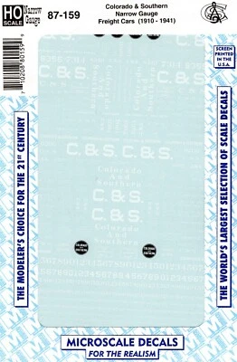 HO Scale Microscale 87-159 Colorado & Southern C&S Cabooses & Freight Cars Decal - Image 1 of 4
