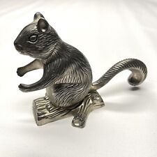 Vintage Squirrel On Log Nutcracker Silver Art Co Work Nut Cracker Metal Decor